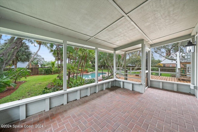 view of unfurnished sunroom