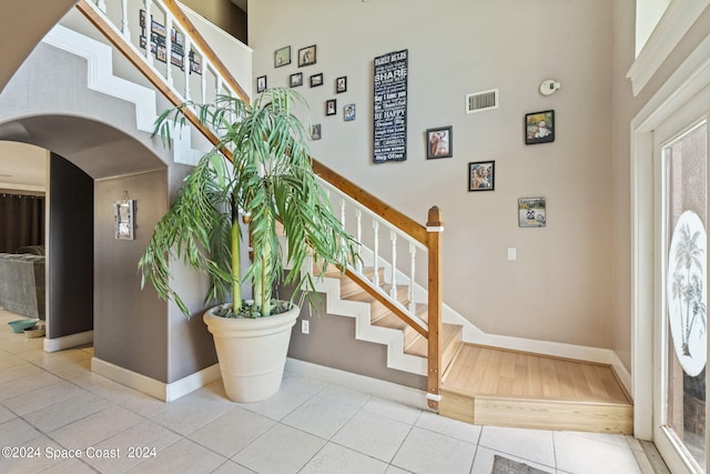 view of tiled entrance foyer