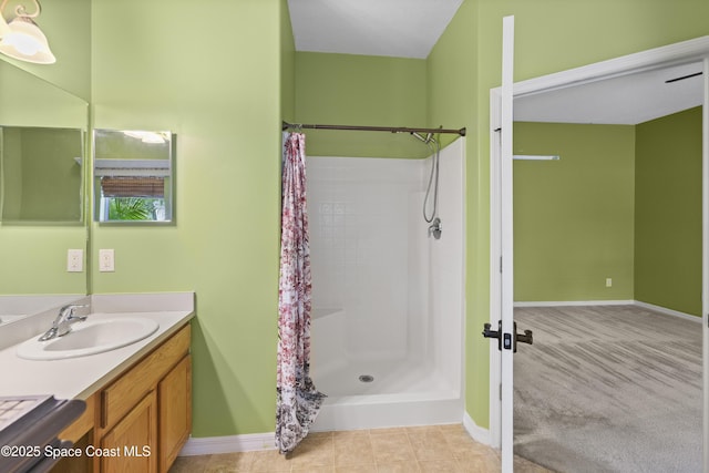 1870 Parrsboro St NW, Palm Bay, FL 32907 - bathroom with vanity and a shower with shower curtain