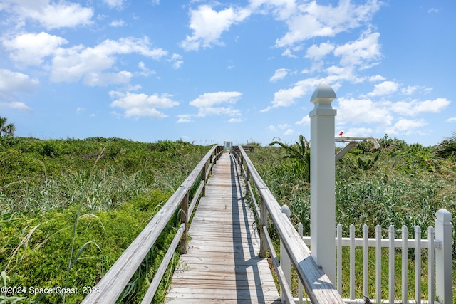 view of dock area