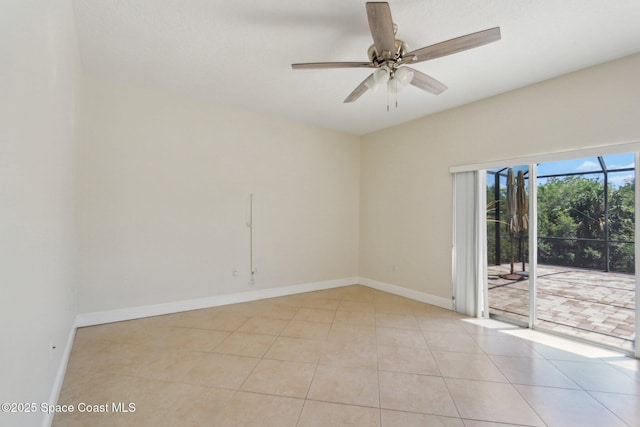 929 Hialeah St, Rockledge, FL 32955 - unfurnished room featuring ceiling fan, light tile patterned floors, and baseboards