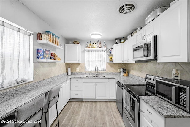 kitchen featuring white cabinetry, sink, and stainless steel appliances