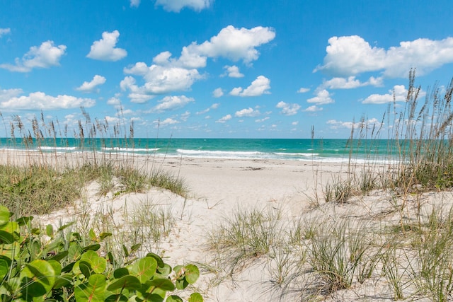 property view of water with a beach view