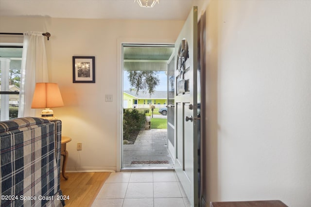 entrance foyer featuring light hardwood / wood-style flooring