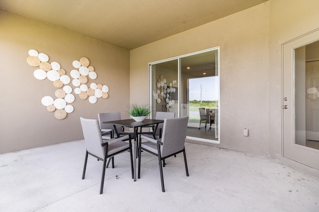 view of dining space