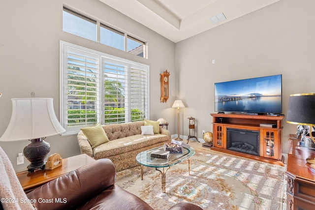 living room with plenty of natural light