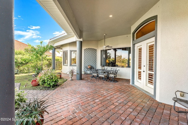 view of patio featuring french doors