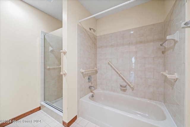 bathroom with tile patterned flooring