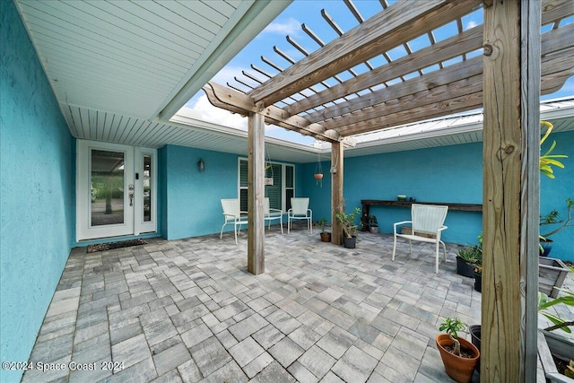 view of patio with a pergola