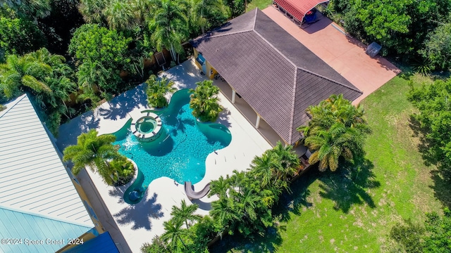 8053 S Indian River Dr, Ft Pierce, FL 34982 - view from above of property with a pool