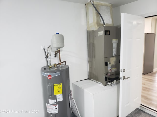 utilities with heating unit and electric water heater