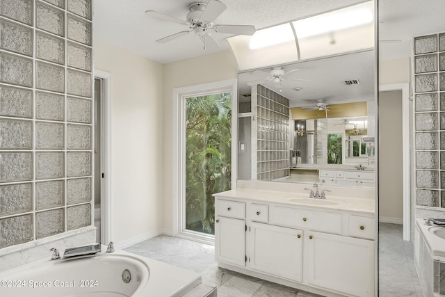 bathroom with a bathtub and vanity