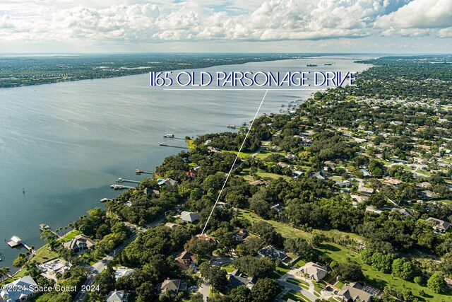 1165 Old Parsonage Dr, Merritt Island, FL 32952 - aerial overview of property's location featuring a nearby body of water