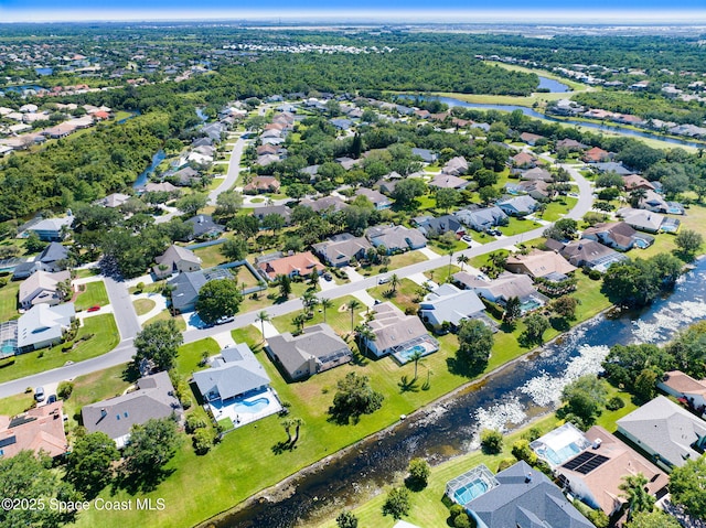 818 Spanish Wells Dr, Melbourne, FL 32940 - aerial view with a water view and a residential view