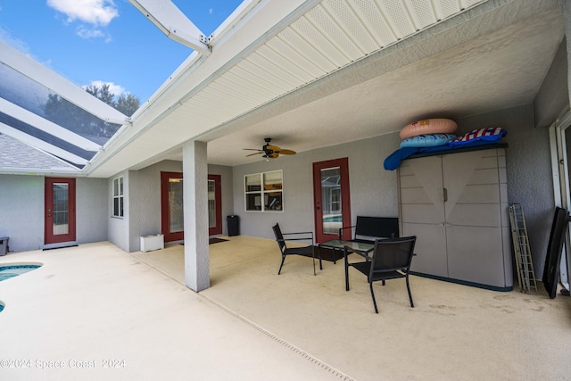 view of patio / terrace with ceiling fan