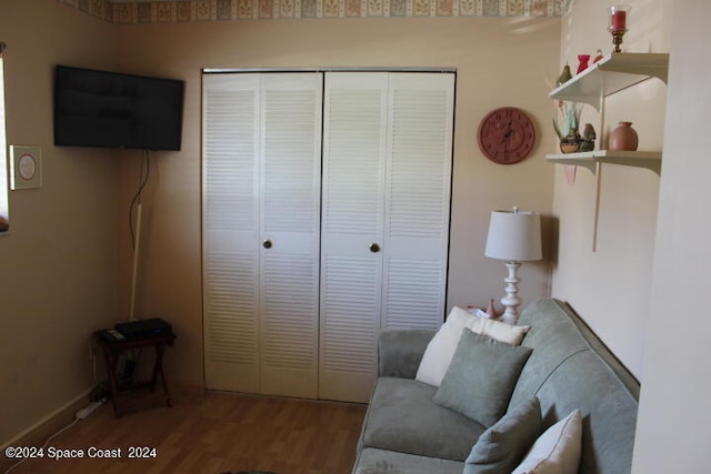 living room featuring hardwood / wood-style flooring