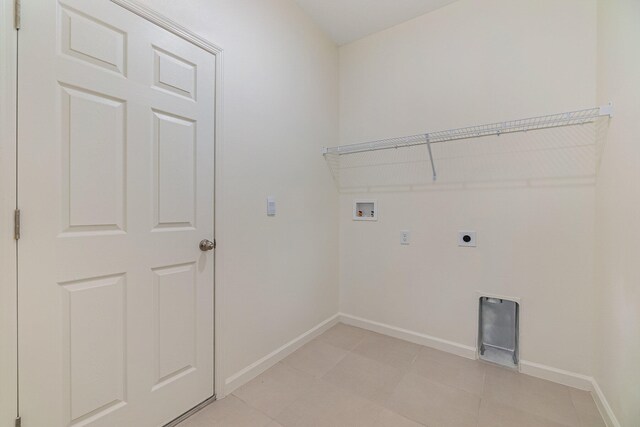 laundry area with electric dryer hookup and washer hookup