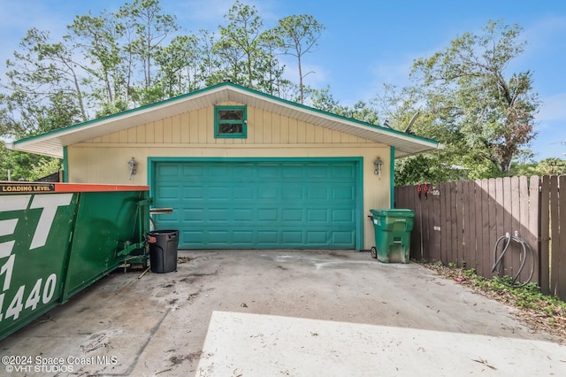 view of garage