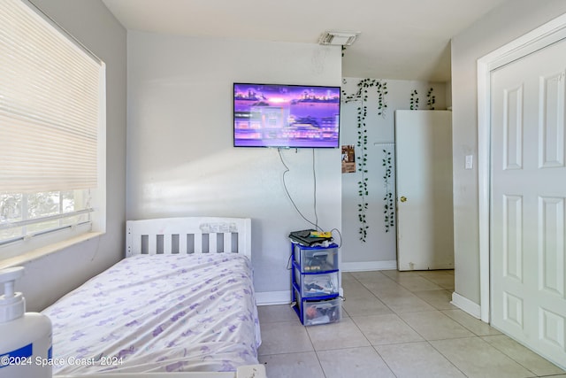 view of tiled bedroom