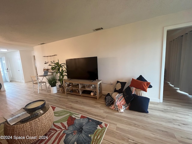 living room with light hardwood / wood-style floors