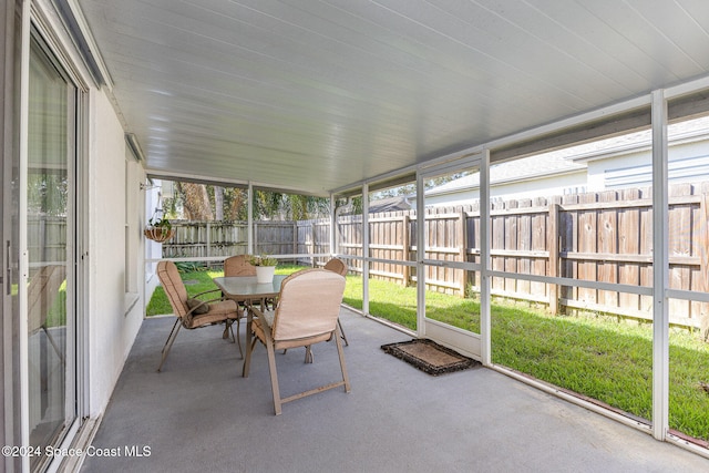 view of unfurnished sunroom