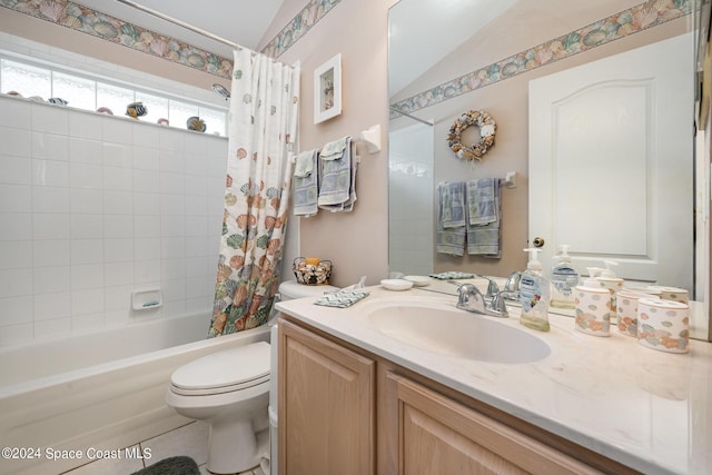 4889 Worthington Cir, Rockledge, FL 32955 - full bathroom featuring toilet, vanity, and shower / bath combination with curtain