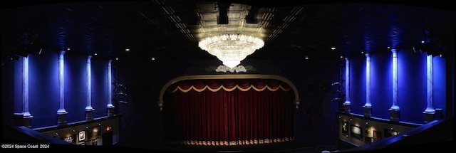 interior space featuring an inviting chandelier