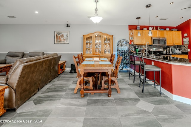 view of tiled dining area