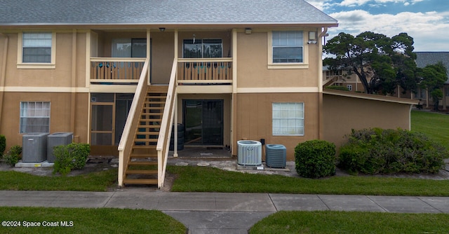 exterior space featuring central AC unit