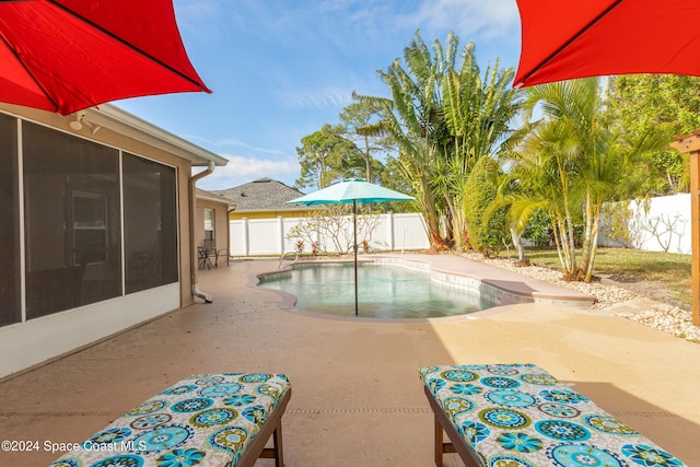 view of pool with a patio area