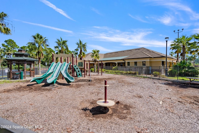 view of playground with a gazebo