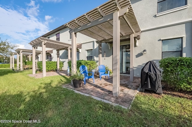 view of patio with a pergola