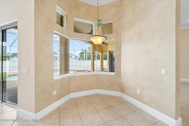 empty room with tile patterned floors