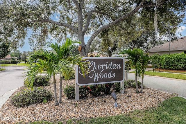 view of community sign