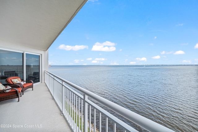 balcony with a water view