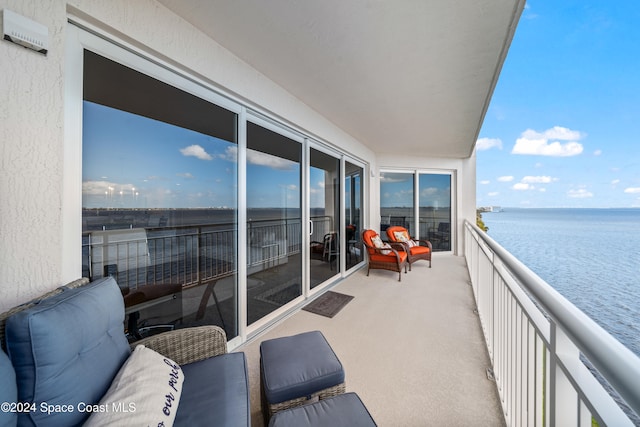 balcony with a water view