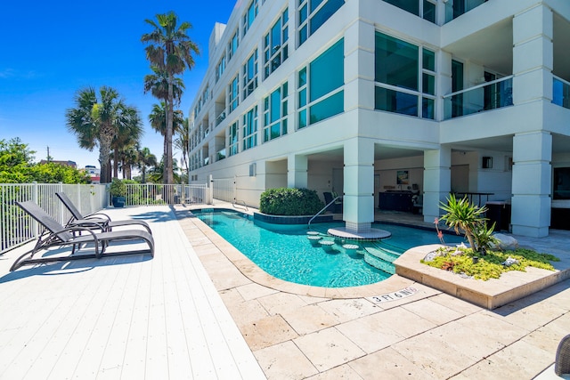 view of pool with a patio area