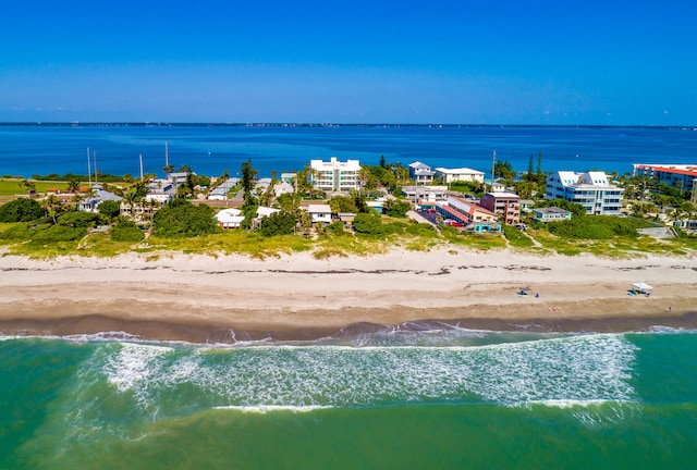 property view of water with a beach view