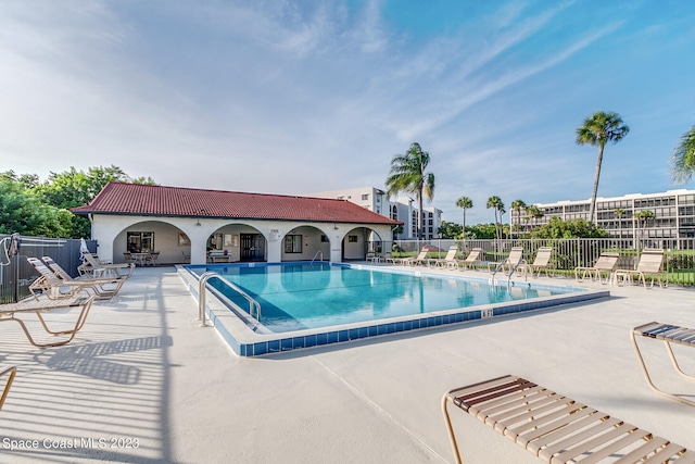 view of pool featuring a patio area