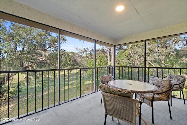 view of sunroom