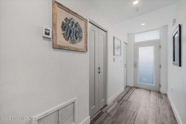 entryway featuring dark hardwood / wood-style flooring