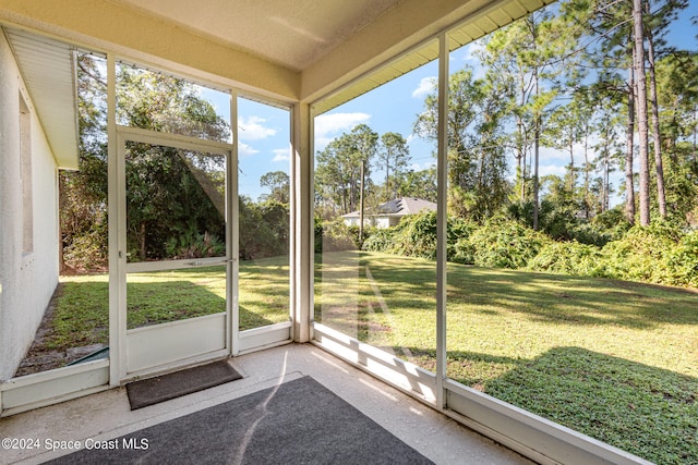 view of unfurnished sunroom