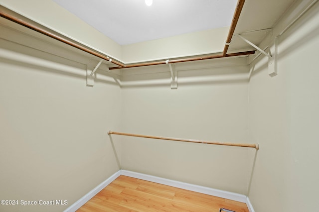 spacious closet featuring hardwood / wood-style flooring