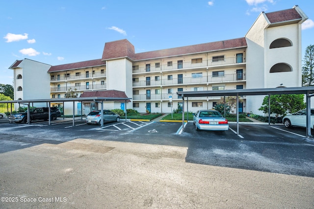 view of parking / parking lot