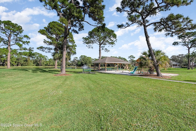 view of yard featuring a gazebo