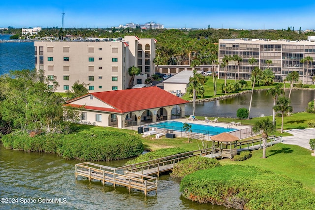 5807 N Atlantic Ave Unit 411, Cape Canaveral, FL 32920 - exterior space featuring a community pool and a water view