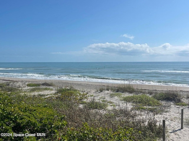 property view of water featuring a view of the beach