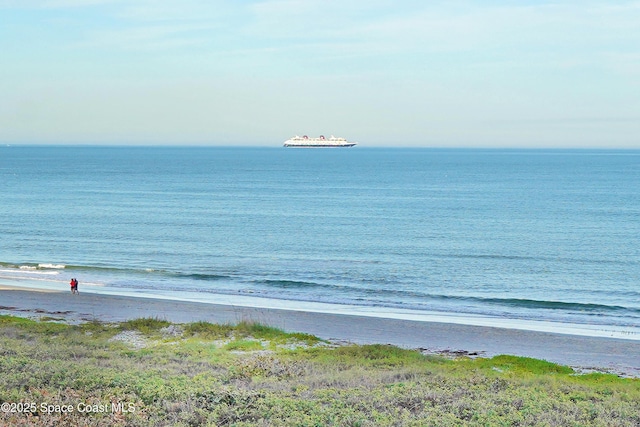 view of water feature with a view of the beach