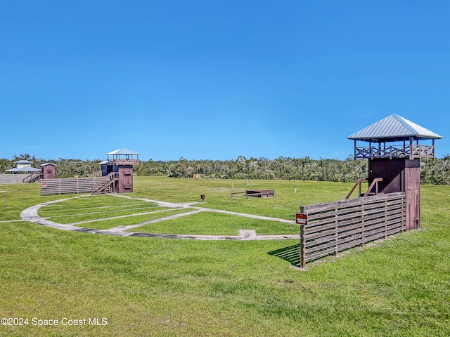 view of property's community featuring a yard