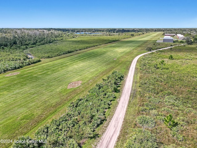 aerial view with a rural view